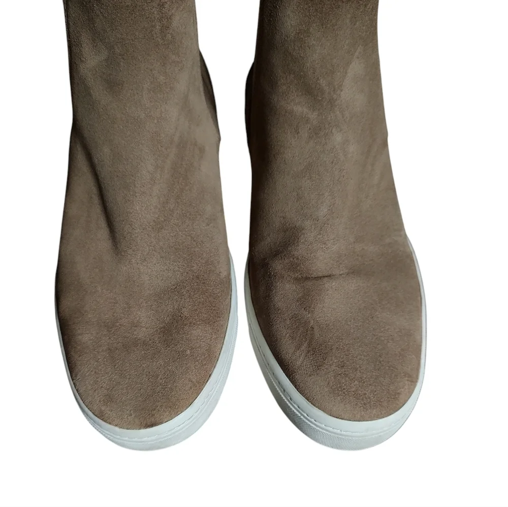 Vince Brown Mocha Mousse Suede Slip-On Chelsea Boots